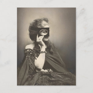Mysterious Masked Lady Countess Castiglione Holiday Postcard
