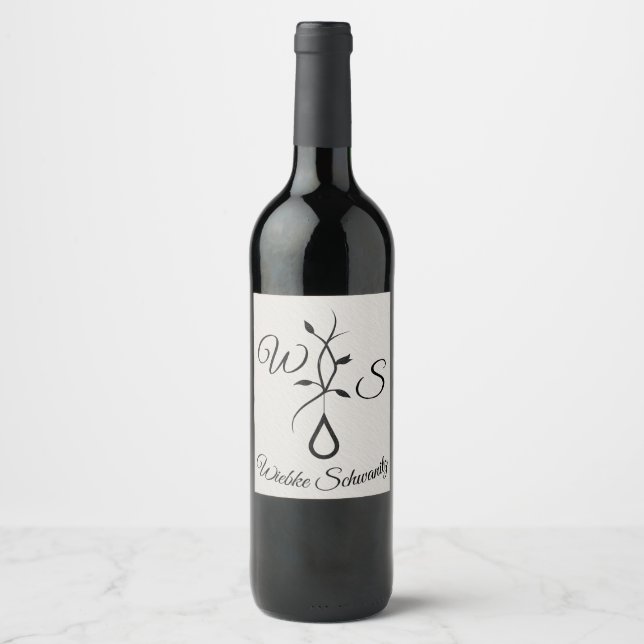 🍷 Mysterious Minimalist Wine Label 🖤🌿 (Front)