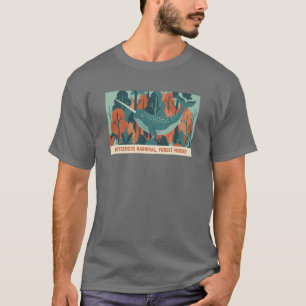 Mysterious Narwhal Forest Friend retro graphic T-Shirt