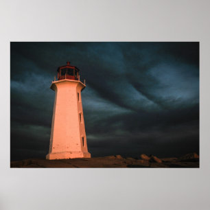 Mysterious Night at Peggy's Cove, Nova Scotia, Can Poster