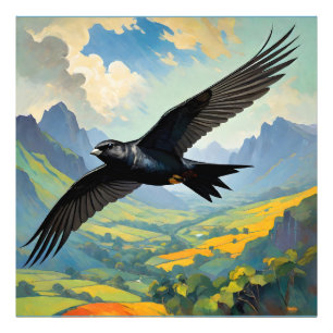 Mysterious Nomad: Colourful Swift Bird Portait Photo Print
