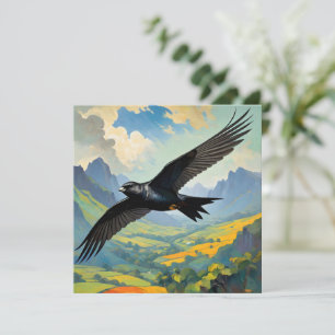 Mysterious Nomad: Colourful Swift Bird Portait Thank You Card