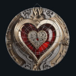 Mysterious Ornament with a red heart   Dartboard<br><div class="desc">This ornament is extremely unique and fascinating. It consists of a mysterious and antique decoration and a dark red heart. It can also be a good luck charm.</div>