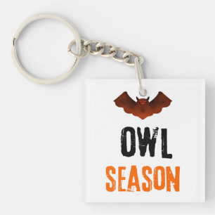 Mysterious Owl Season Spooky Vibes Key Ring