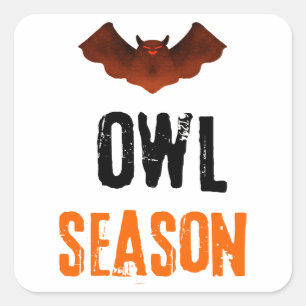 Mysterious Owl Season Spooky Vibes Square Sticker