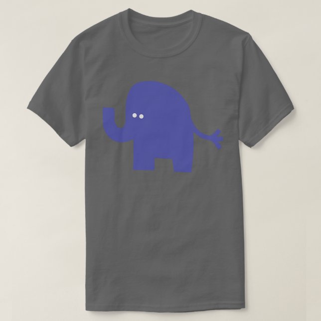 Mysterious Periwinkle Blue Chonk Elephant T-Shirt (Design Front)