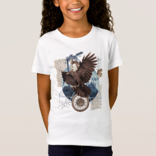Mysterious Raven Collage – Vintage and Futuristic  T-Shirt