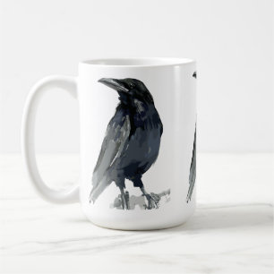Mysterious Raven Illustration Coffee Mug