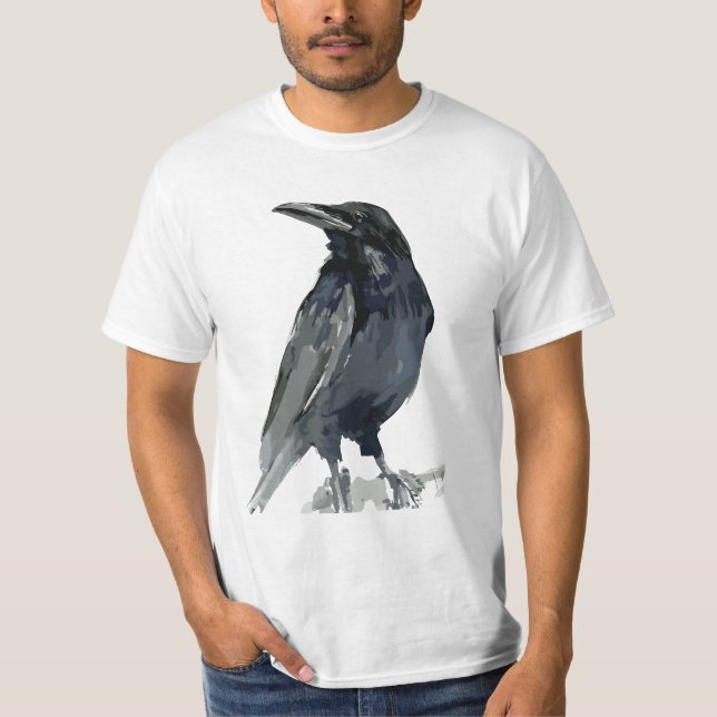 Mysterious Raven Illustration T-Shirt (Front)