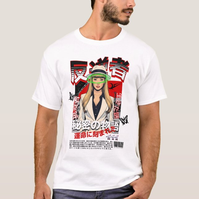 Mysterious Rebel - Japanese Noir Style T-Shirt (Front)