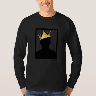Mysterious Royal Black King With Golden Crown Illu T-Shirt