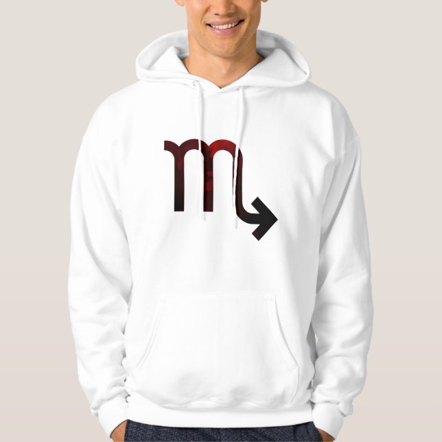 Mysterious Scorpio Depth – Black & Deep Red Art Hoodie (Front)
