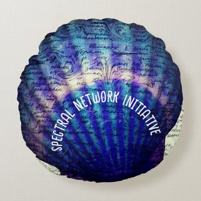 Mysterious Sea Spectral Network Round Cushion (Front)