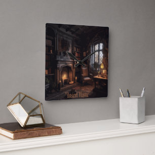 Mysterious Seaside Haunt Square Wall Clock