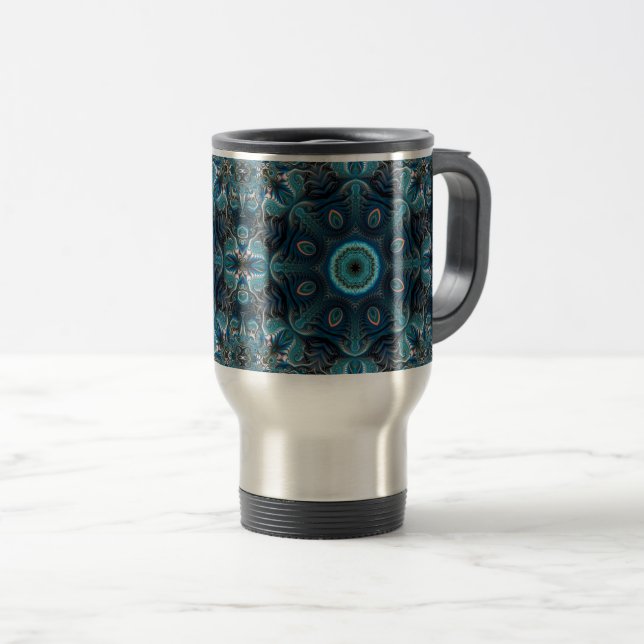 Mysterious space mandala travel mug (Front Right)