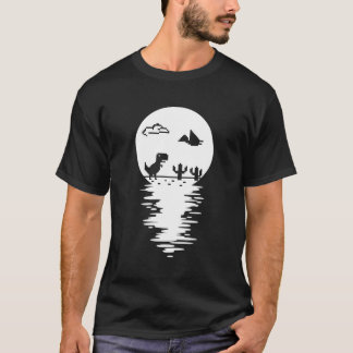 Mysterious T Rex Offline Full Moon Water Reflectio T-Shirt