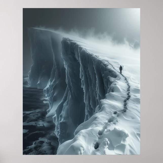Mysterious Unknown Antarctica Aerial View Poster (Front)