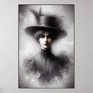 Mysterious Victorian Era Female Portrait Art Poster