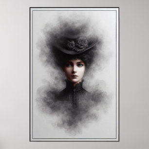 Mysterious Victorian Era Female Portrait Art Poster