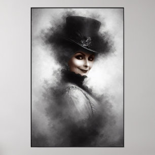Mysterious Victorian Woman Portrait Art Poster