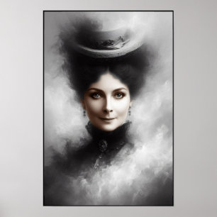 Mysterious Victorian Woman Portrait Art Poster