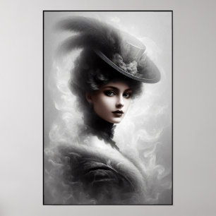 Mysterious Victorian Woman Portrait Art Poster