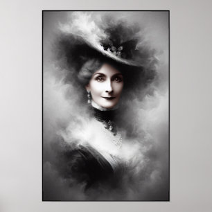 Mysterious Victorian Woman Portrait Art Poster
