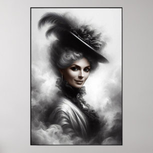 Mysterious Victorian Woman Portrait Art Poster