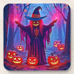 Mysterious Witch in Enchanted Woods Design Coaster