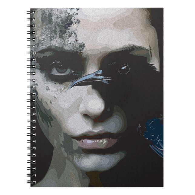 Mysterious Woman with Raven Notebook (Front)