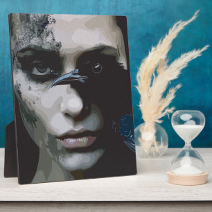 Mysterious Woman with Raven Plaque