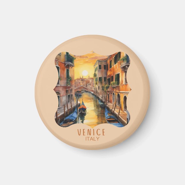 Mysteriously beautiful sunset in Venice Magnet (Front)