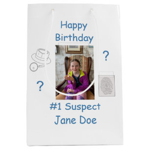 Mystery Crime Solving Evidence Board Birthday Medium Gift Bag