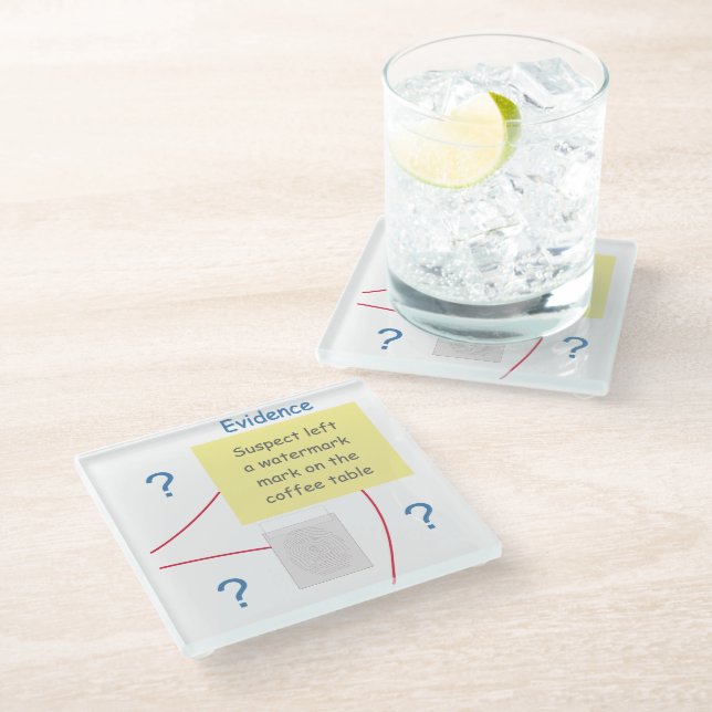 Mystery Crime Solving Evidence Board Glass Coaster (Angled)