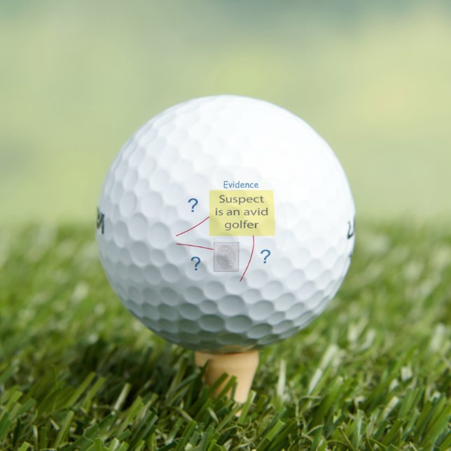 Mystery Crime Solving Evidence Board Golf Balls (Insitu Tee)
