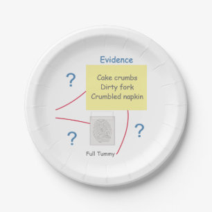 Mystery Crime Solving Evidence Board Paper Plate