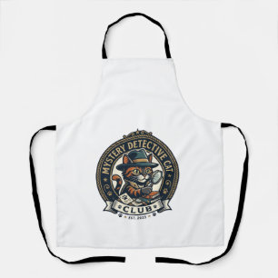 Mystery Detective Cat Cat Graphic Tee Art - Myster Apron