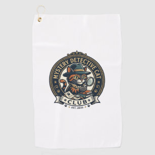 Mystery Detective Cat Cat Graphic Tee Art - Myster Golf Towel