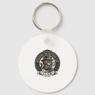 Mystery Detective Cat Cat Graphic Tee Art - Myster Key Ring