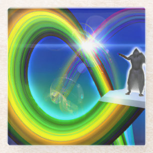 Mystery Figure at the Inter-Dimensional Stargate Glass Coaster
