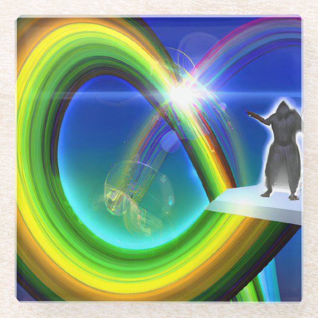 Mystery Figure at the Inter-Dimensional Stargate Glass Coaster (Front)