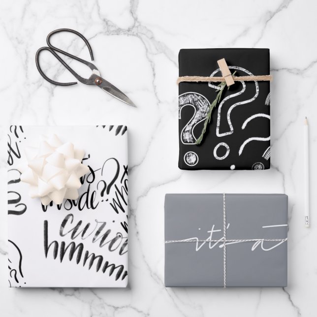 Mystery gift wrapping paper sheet (Front)