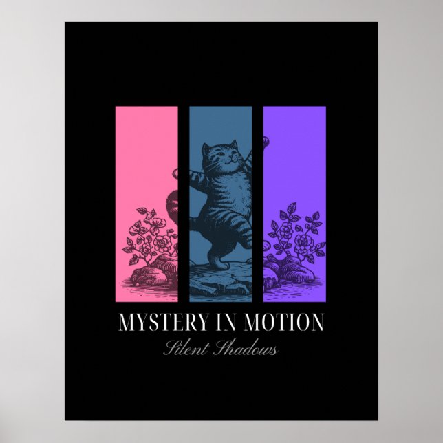 "Mystery in Motion" Aesthetic Cat Poster (Front)