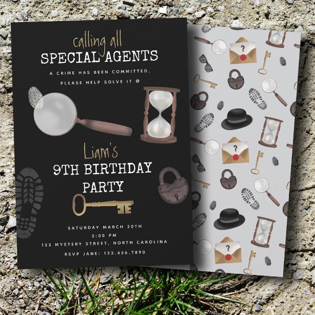 Mystery Kids Secret Agent Spy Detective Birthday Invitation (Mystery Kids Secret Agent Spy Detective Birthday Invitation)