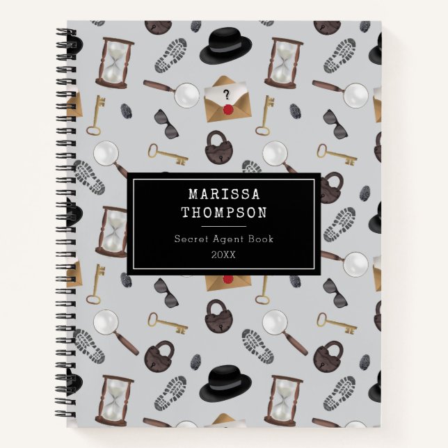 Mystery Kids Secret Agent Spy Detective Theme Notebook (Front)