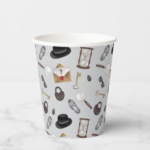 Mystery Kids Secret Agent Spy Detective Theme Paper Cups