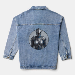 Mystery Lady in Silver Armor Denim Jacket