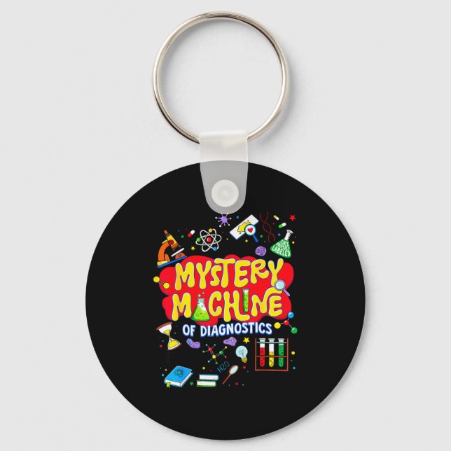 Mystery Machine Of Diagnostics For Men Women Tech  Key Ring (Front)