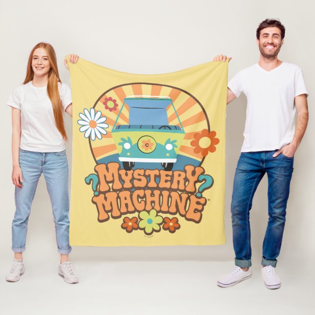 Mystery Machine Van Floral Graphic Fleece Blanket (In Situ)