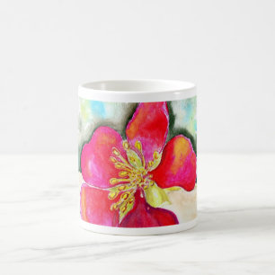 Mystery Pink Flower Watercolor Coffee Mug